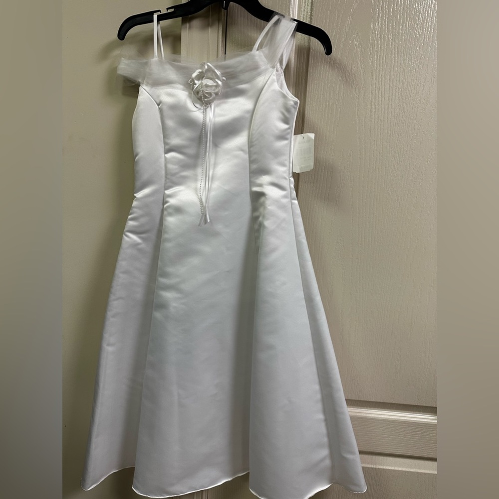 Girls (7-16)communication white dress polyester